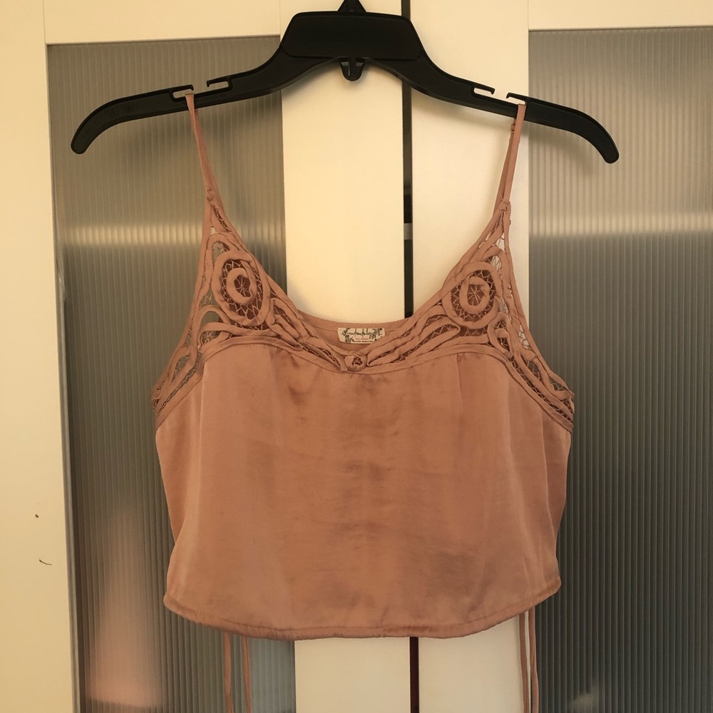 Satin pink tank top